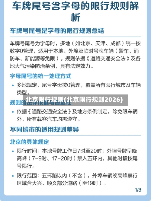 北京限行规则(北京限行规则2026)-第2张图片