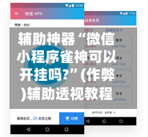 辅助神器“微信小程序雀神可以开挂吗?”(作弊)辅助透视教程-第2张图片