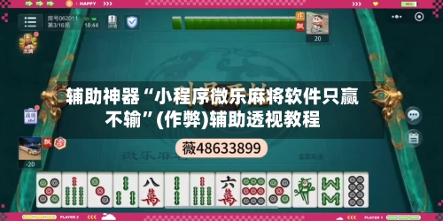 辅助神器“小程序微乐麻将软件只赢不输”(作弊)辅助透视教程-第3张图片