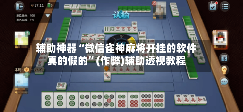 辅助神器“微信雀神麻将开挂的软件真的假的”(作弊)辅助透视教程-第2张图片