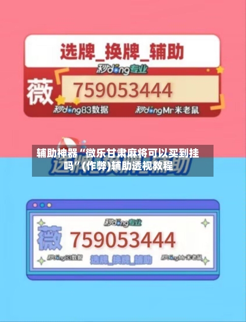 辅助神器“微乐甘肃麻将可以买到挂吗”(作弊)辅助透视教程-第3张图片