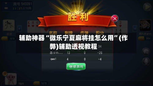 辅助神器“微乐宁夏麻将挂怎么用	”(作弊)辅助透视教程-第3张图片