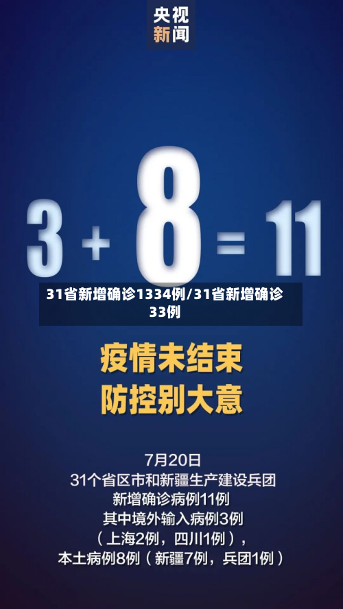 31省新增确诊1334例/31省新增确诊33例