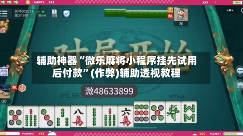 辅助神器“微乐麻将小程序挂先试用后付款”(作弊)辅助透视教程-第2张图片