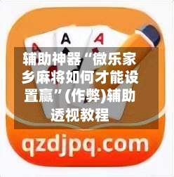 辅助神器“微乐家乡麻将如何才能设置赢	”(作弊)辅助透视教程-第2张图片