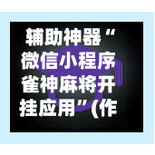 辅助神器“微信小程序雀神麻将开挂应用	”(作弊)辅助透视教程-第2张图片