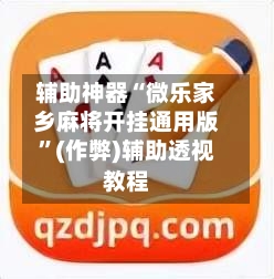 辅助神器“微乐家乡麻将开挂通用版”(作弊)辅助透视教程-第3张图片
