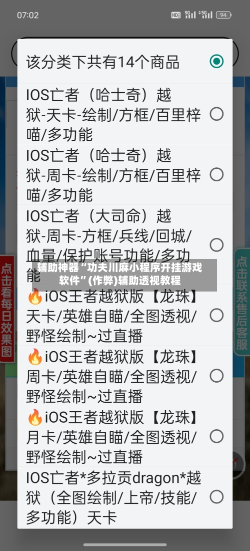 辅助神器“功夫川麻小程序开挂游戏软件”(作弊)辅助透视教程-第3张图片