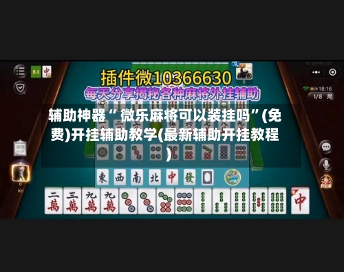 辅助神器“ 微乐麻将可以装挂吗”(免费)开挂辅助教学(最新辅助开挂教程)-第2张图片