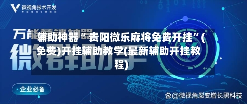 辅助神器“ 贵阳微乐麻将免费开挂”(免费)开挂辅助教学(最新辅助开挂教程)-第2张图片