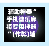 辅助神器“手机微乐麻将专用神器	”(作弊)辅助透视教程-第3张图片
