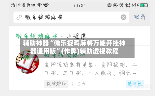 辅助神器“微乐捉鸡麻将万能开挂神器通用版	”(作弊)辅助透视教程-第3张图片