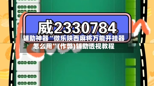 辅助神器“微乐陕西麻将万能开挂器怎么用	”(作弊)辅助透视教程-第3张图片