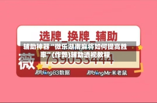 辅助神器“微乐湖南麻将如何提高胜率”(作弊)辅助透视教程-第2张图片