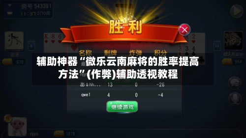 辅助神器“微乐云南麻将的胜率提高方法”(作弊)辅助透视教程-第2张图片