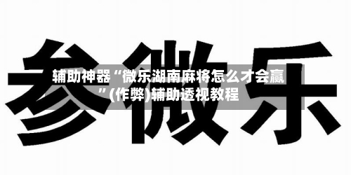 辅助神器“微乐湖南麻将怎么才会赢”(作弊)辅助透视教程-第2张图片