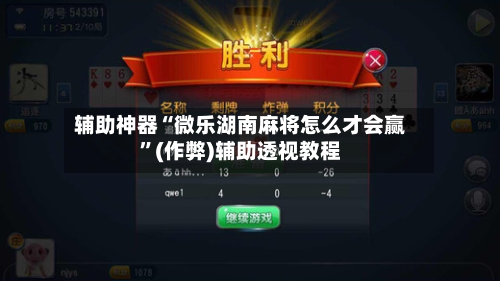 辅助神器“微乐湖南麻将怎么才会赢”(作弊)辅助透视教程-第3张图片