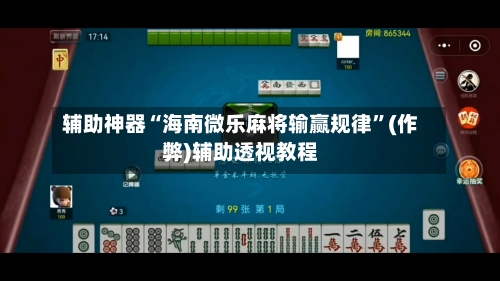 辅助神器“海南微乐麻将输赢规律”(作弊)辅助透视教程