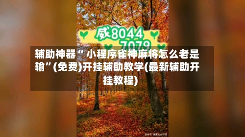 辅助神器“ 小程序雀神麻将怎么老是输”(免费)开挂辅助教学(最新辅助开挂教程)