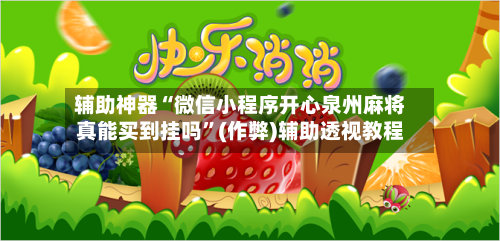 辅助神器“微信小程序开心泉州麻将真能买到挂吗”(作弊)辅助透视教程-第2张图片