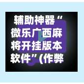 辅助神器“微乐广西麻将开挂版本软件”(作弊)辅助透视教程-第2张图片