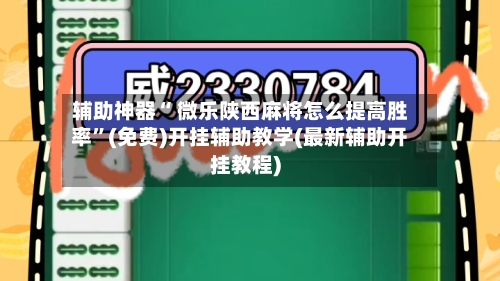 辅助神器“ 微乐陕西麻将怎么提高胜率”(免费)开挂辅助教学(最新辅助开挂教程)