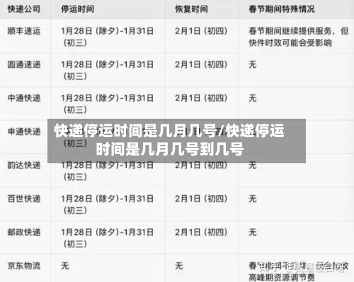 快递停运时间是几月几号/快递停运时间是几月几号到几号-第3张图片