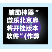 辅助神器“微乐北京麻将开挂版本软件”(作弊)辅助透视教程-第3张图片