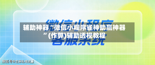 辅助神器“微信小程序雀神助赢神器”(作弊)辅助透视教程-第2张图片
